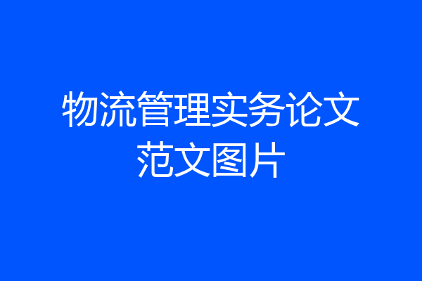 物流管理实务论文范文图片