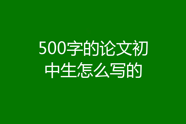 500字的论文初中生怎么写的