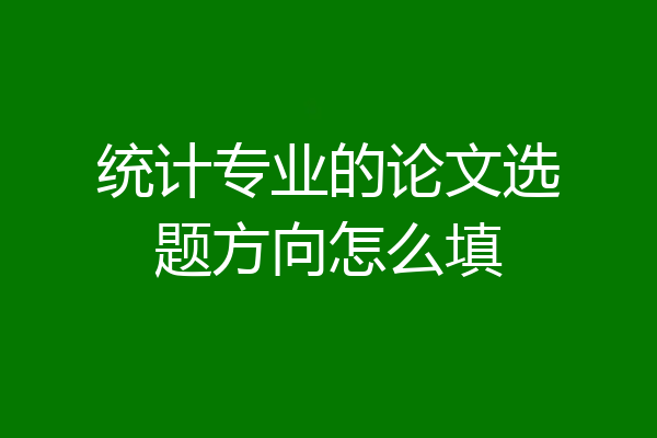 统计专业的论文选题方向怎么填