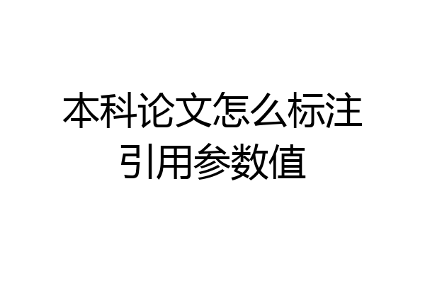 本科论文怎么标注引用参数值