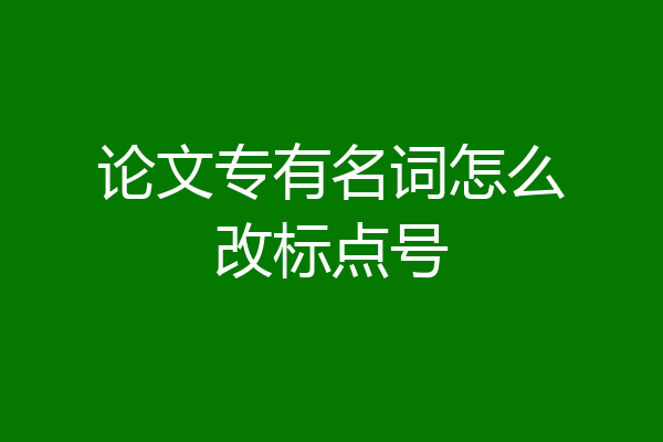 论文专有名词怎么改标点号
