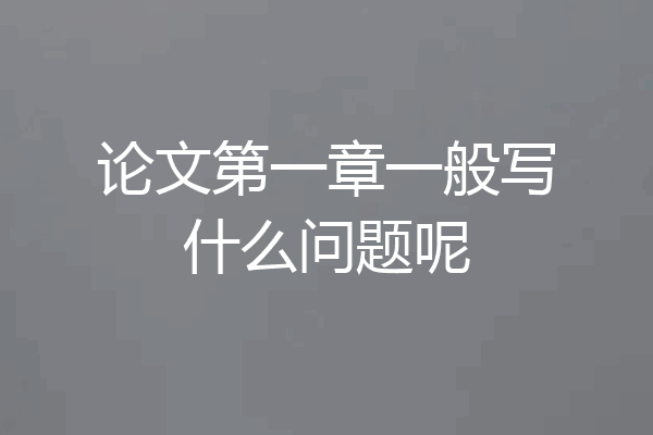 论文第一章一般写什么问题呢
