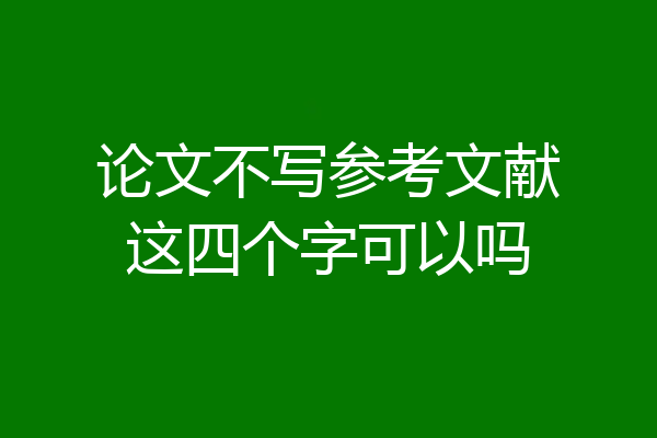 论文不写参考文献这四个字可以吗