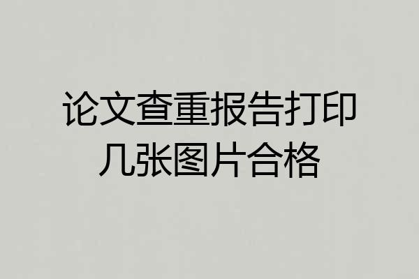 论文查重报告打印几张图片合格