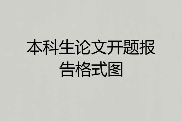 本科生论文开题报告格式图