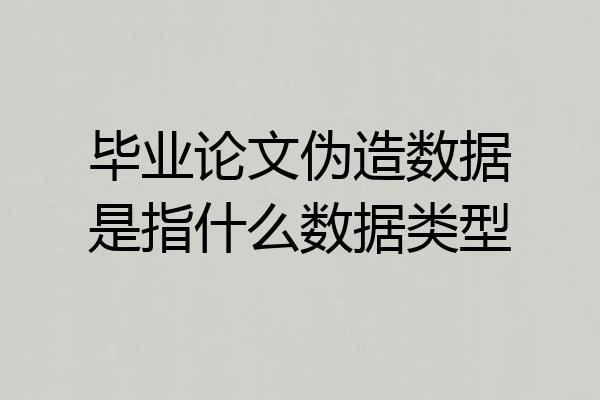 毕业论文伪造数据是指什么数据类型