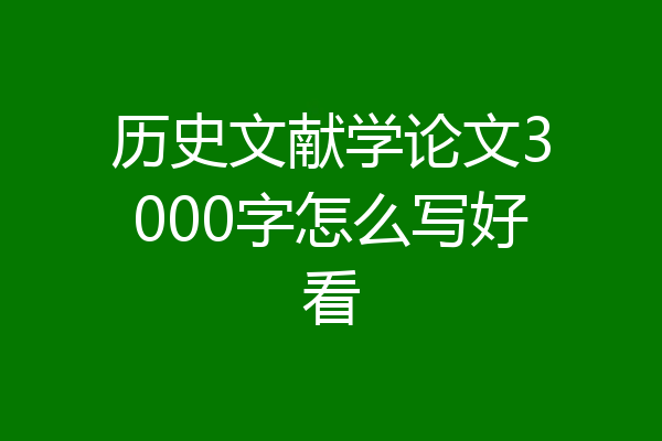 历史文献学论文3000字怎么写好看