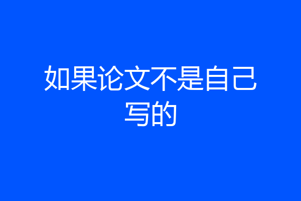 如果论文不是自己写的