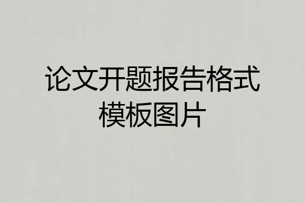 论文开题报告格式模板图片