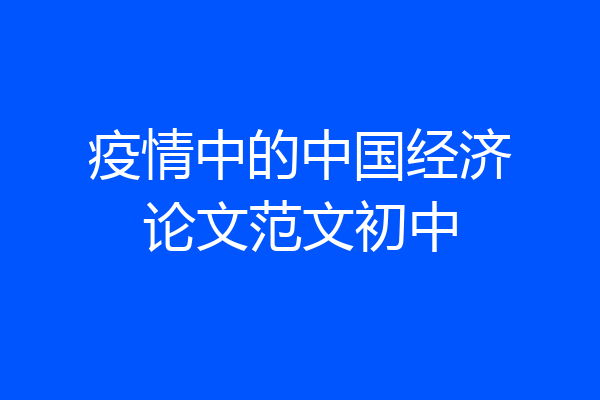 疫情中的中国经济论文范文初中