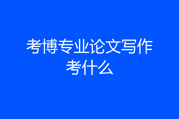 考博专业论文写作考什么