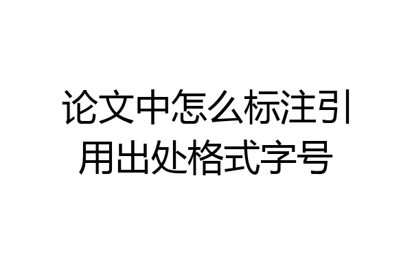 论文中怎么标注引用出处格式字号