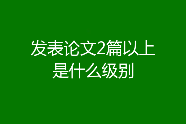 发表论文2篇以上是什么级别