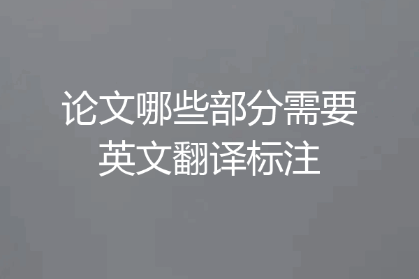 论文哪些部分需要英文翻译标注