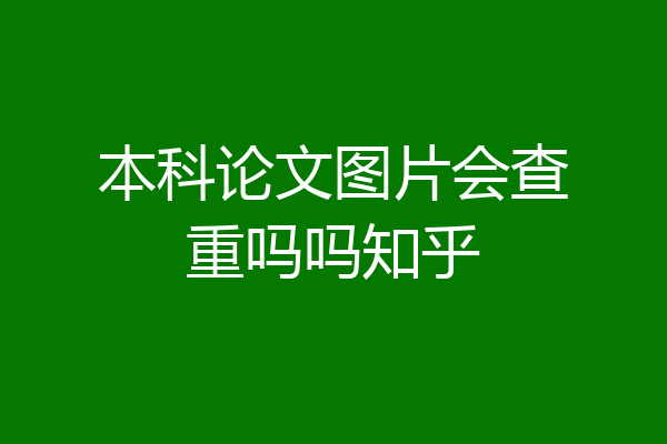 本科论文图片会查重吗吗知乎