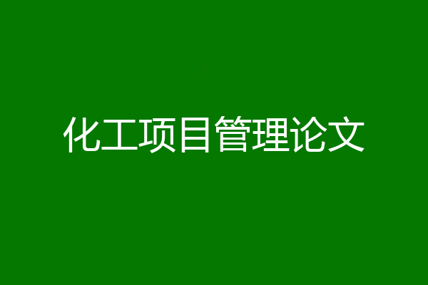 化工项目管理论文