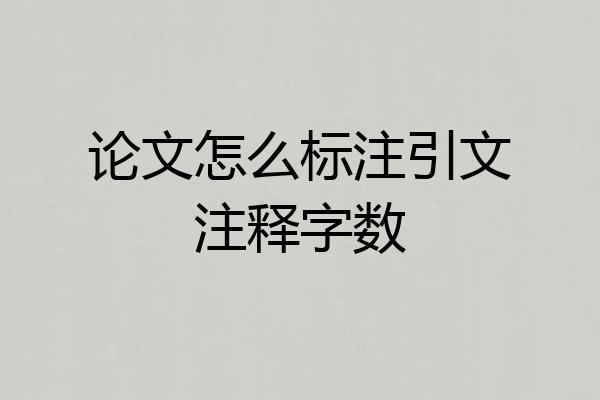 论文怎么标注引文注释字数