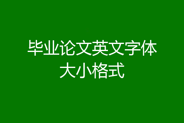 毕业论文英文字体大小格式