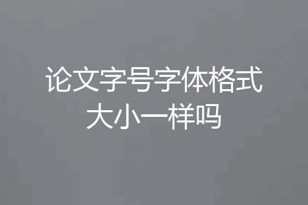 论文字号字体格式大小一样吗