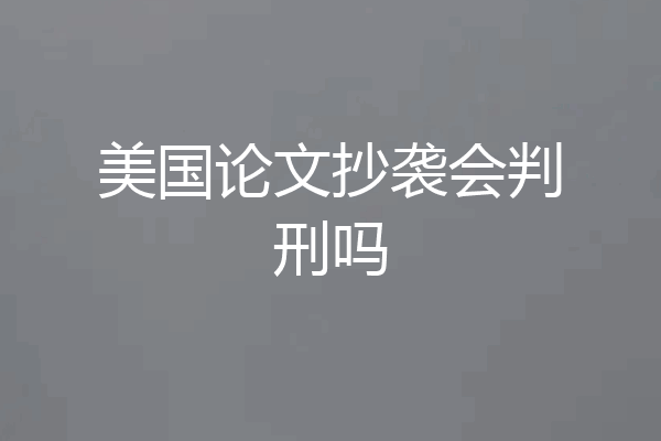 美国论文抄袭会判刑吗