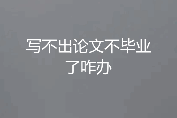 写不出论文不毕业了咋办