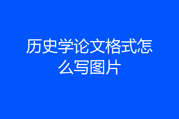 历史学论文格式怎么写图片