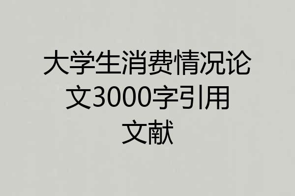 大学生消费情况论文3000字引用文献
