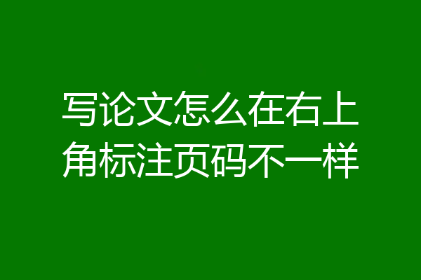 写论文怎么在右上角标注页码不一样