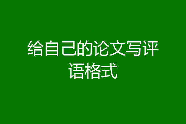 给自己的论文写评语格式