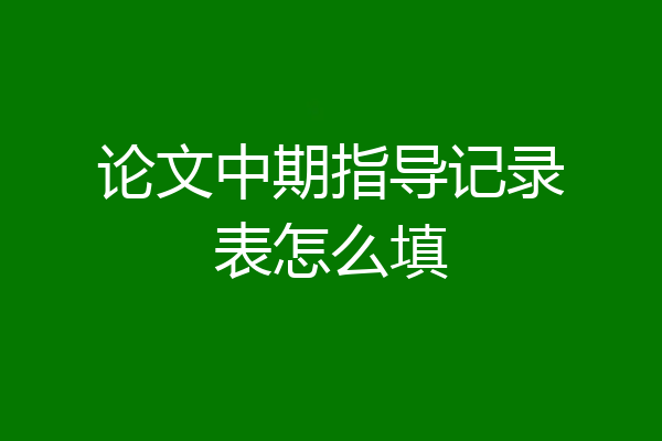 论文中期指导记录表怎么填