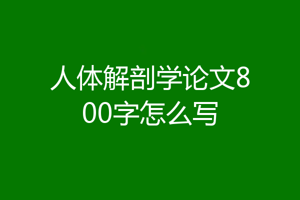 人体解剖学论文800字怎么写