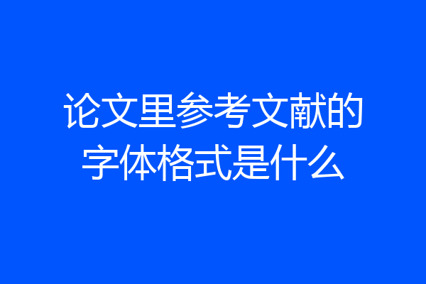 论文里参考文献的字体格式是什么