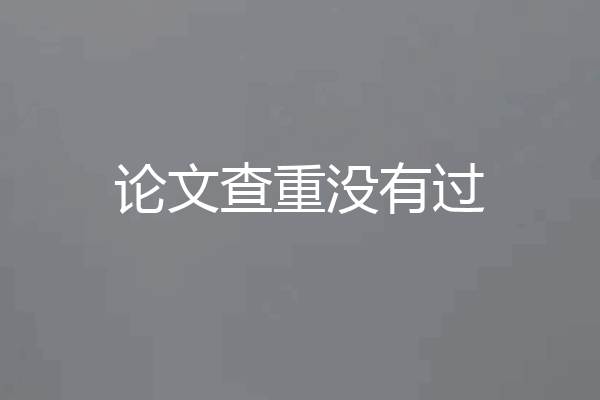 论文查重没有过