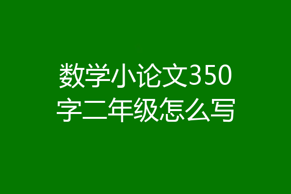 数学小论文350字二年级怎么写