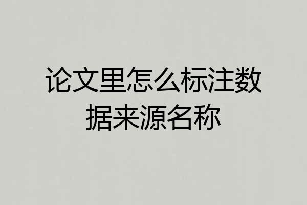 论文里怎么标注数据来源名称