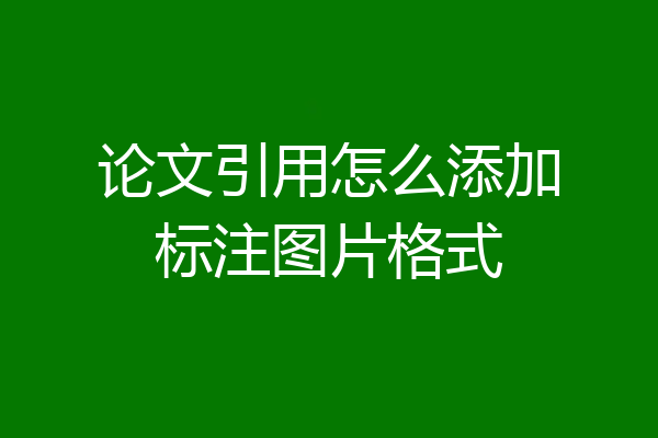 论文引用怎么添加标注图片格式