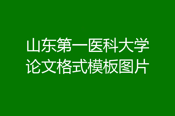 山东第一医科大学论文格式模板图片
