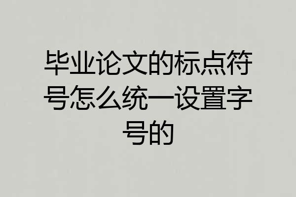 毕业论文的标点符号怎么统一设置字号的