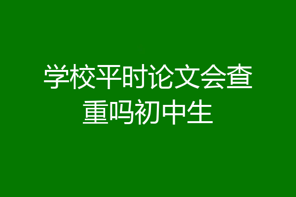学校平时论文会查重吗初中生