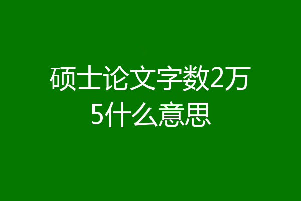 硕士论文字数2万5什么意思