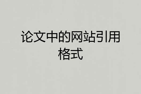 论文中的网站引用格式