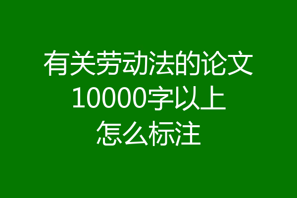 有关劳动法的论文10000字以上怎么标注