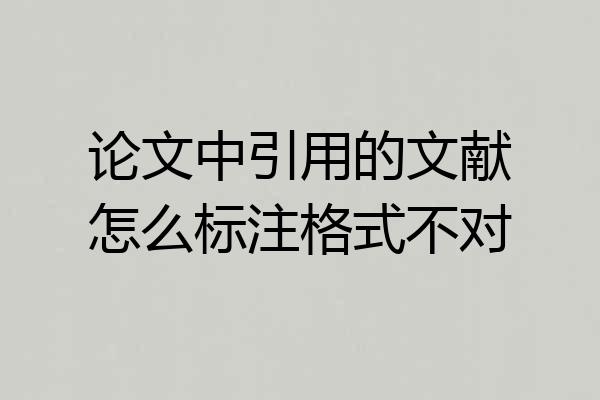 论文中引用的文献怎么标注格式不对
