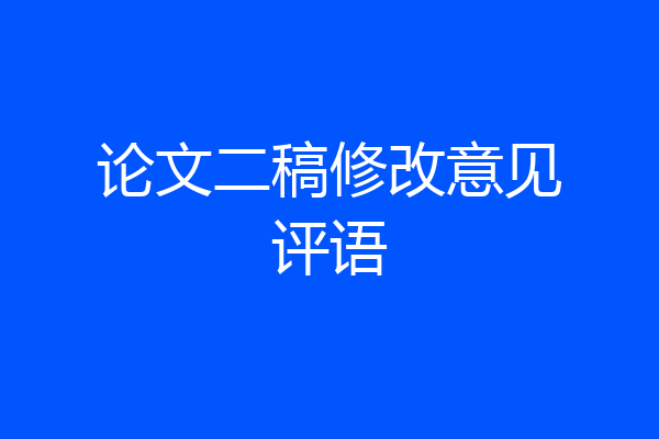 论文二稿修改意见评语