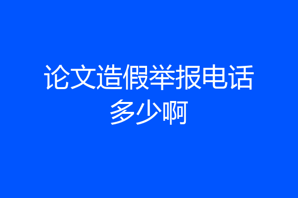 论文造假举报电话多少啊