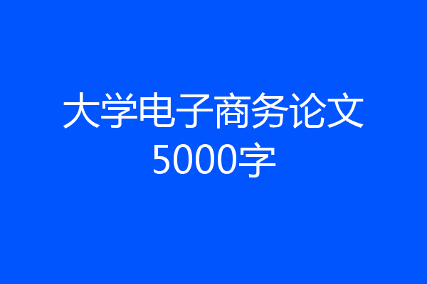 大学电子商务论文5000字