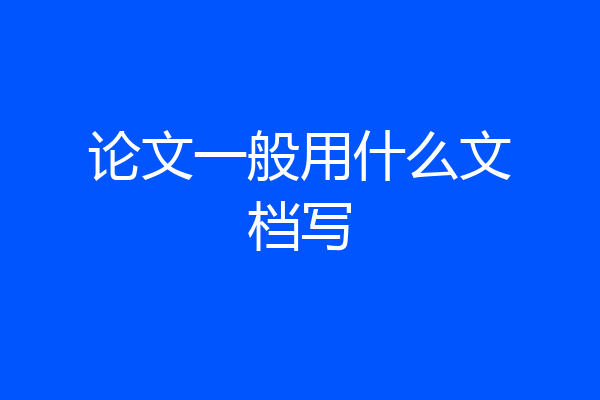 论文一般用什么文档写