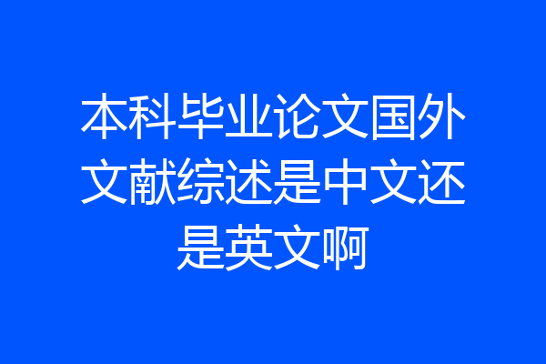 本科毕业论文国外文献综述是中文还是英文啊
