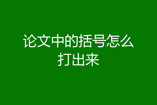 论文中的括号怎么打出来