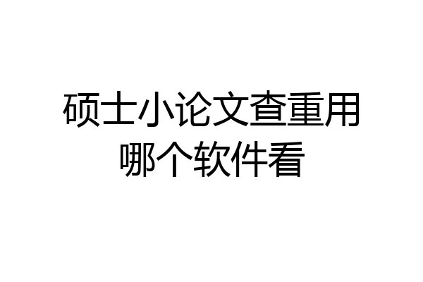 硕士小论文查重用哪个软件看